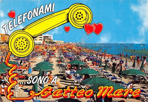 Cartolina gatteo mare spiaggia - cartolina,